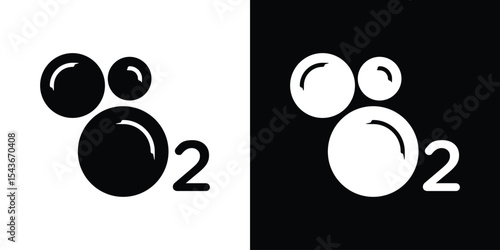 Oxygen O2 icon collection. line stroke icon. EPS 10