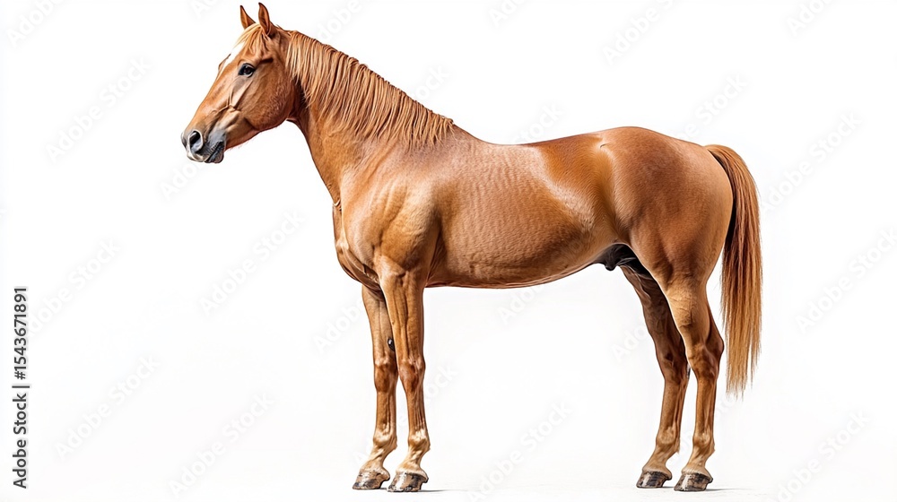 Obraz premium Horse standing on white background