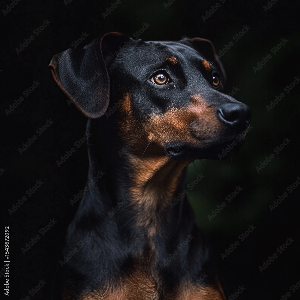 Fototapeta premium portrait of a black dog