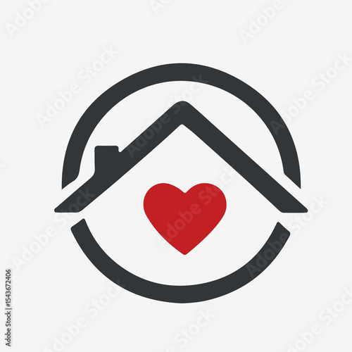 Stay home heart sticker icon for quarantine company coronavirus covid
