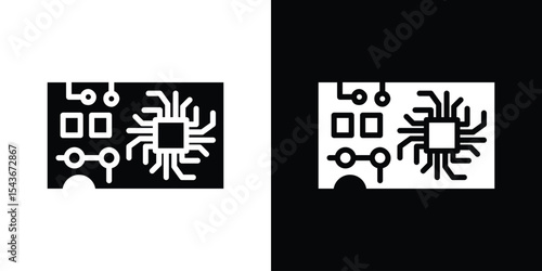 PCB icon collection. line stroke icon. EPS 10