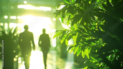 Wallpaper Mural Blurred modern coworking space with professionals collaborating in the background Torontodigital.ca