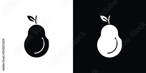 Pear icon collection. line stroke icon. EPS 10