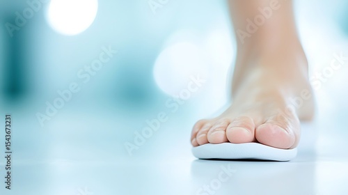 Close-up of Human Foot and Toes Walking on White Surface