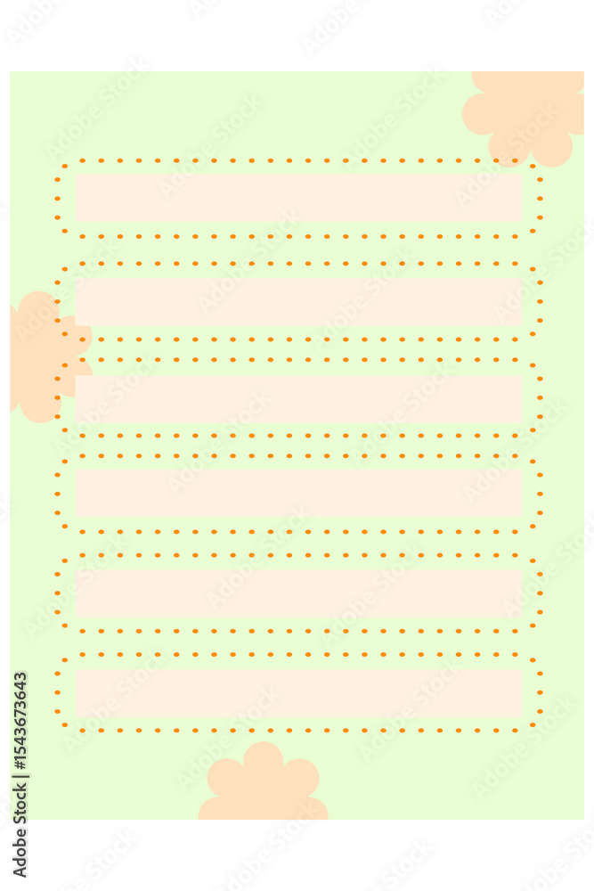 Green empty blank to do list notes with cute pattern. Weekly and daily schedule not forget papers concept. Green empty blank to do list notes with cute pattern. Weekly and daily schedule not forget papers concept.