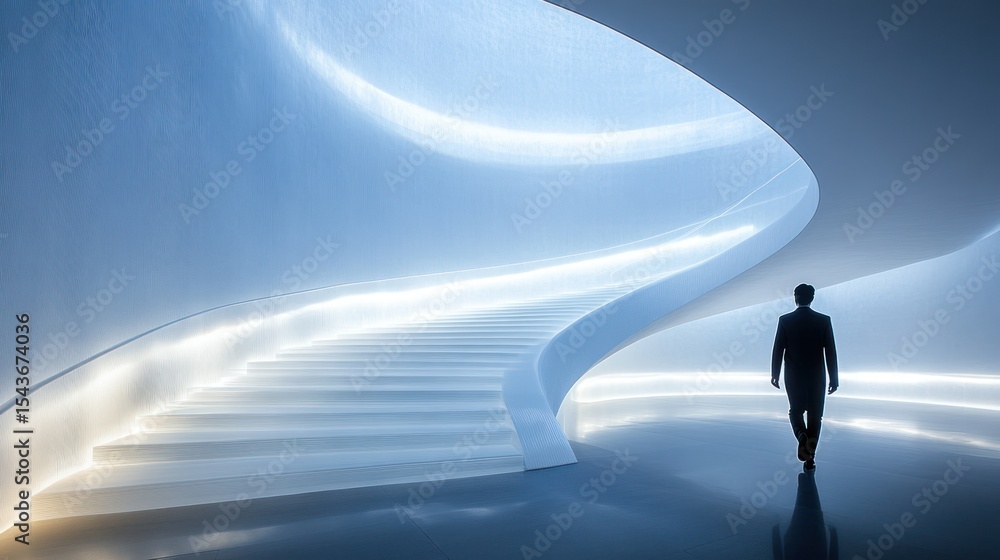 Obraz premium Modern, futuristic stairway