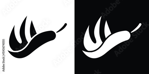 Pepper hot icon collection. line stroke icon. EPS 10