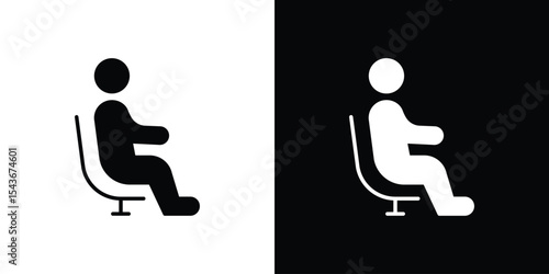 Person seat icon collection. line stroke icon. EPS 10