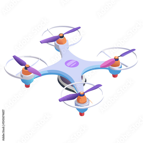 Drone flying with propellers Material SVG Icon