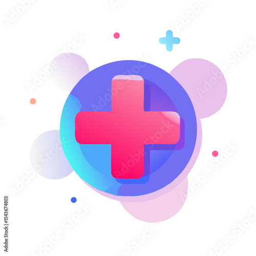 Medical cross with circle Material SVG Icon
