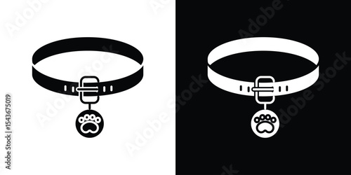 Pet collar icon collection. line stroke icon. EPS 10