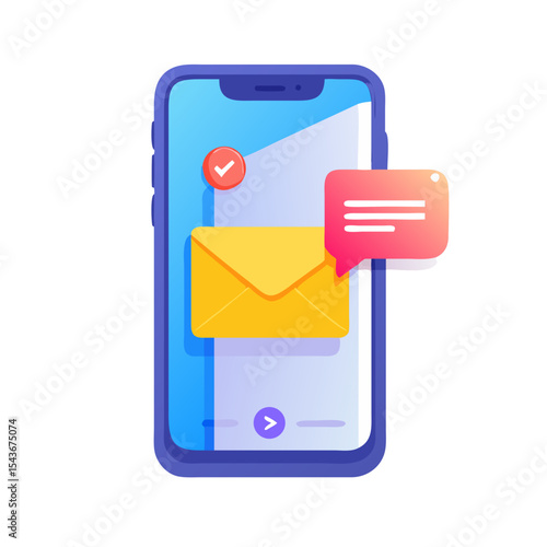 Smartphone with email notification Material SVG Icon