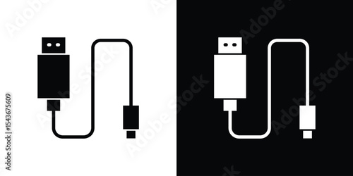 Phone cable icon collection. line stroke icon. EPS 10
