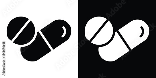 Pill icon collection. line stroke icon. EPS 10