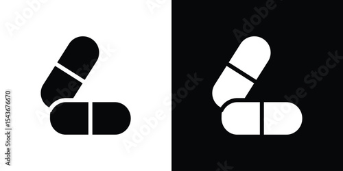 Pill icon collection. line stroke icon. EPS 10