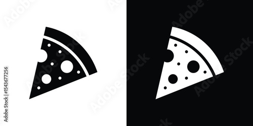 Pizza slice icon collection. line stroke icon. EPS 10