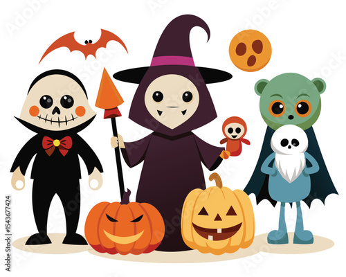 Adorable Halloween Costumes and Pumpkins  Spooky Fun for Kids
