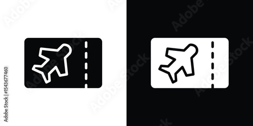 Plane Ticket icon collection. line stroke icon. EPS 10