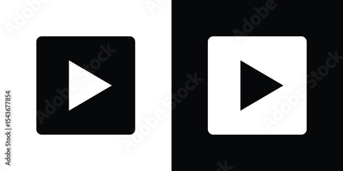 Play button icon collection. line stroke icon. EPS 10