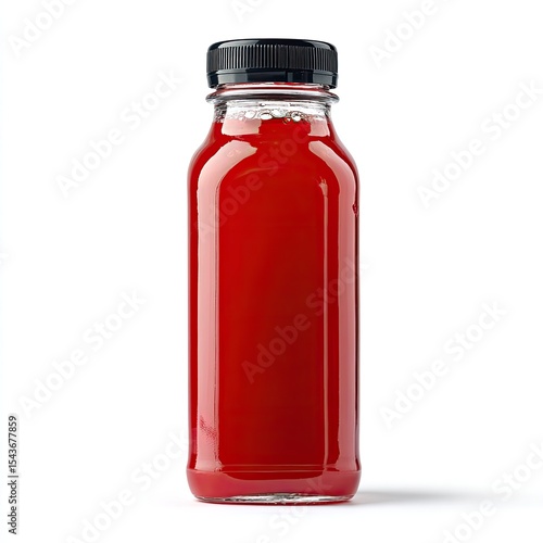 Red fruit juice bottle