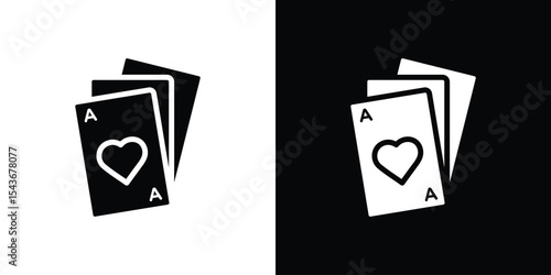 Playing cards icon collection. line stroke icon. EPS 10