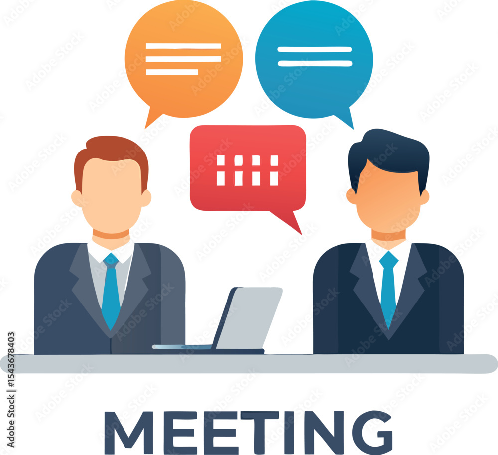 flat icon of business meeting two people with cha. on transparent background, flat icon of business meeting two people with cha. on transparent background,