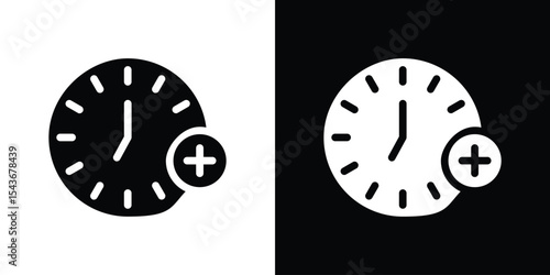 Plus hours icon collection. line stroke icon. EPS 10