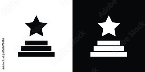 Podium star icon collection. line stroke icon. EPS 10