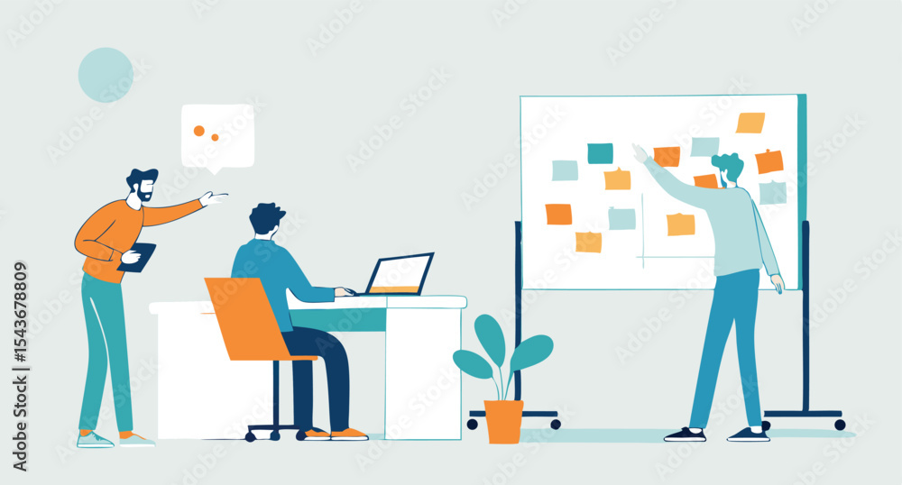 Business people working with laptops at office desks Business people working with laptops at office desks