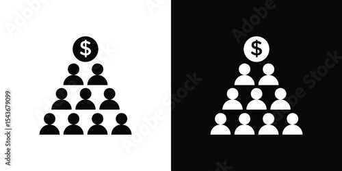 Ponzi scheme icon collection. line stroke icon. EPS 10