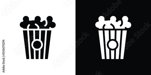 Popcorn icon collection. line stroke icon. EPS 10
