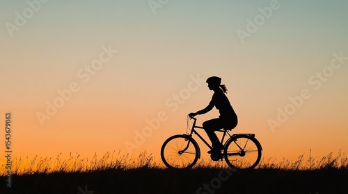 Wallpaper Mural silhouette of a woman riding a bicycle Torontodigital.ca
