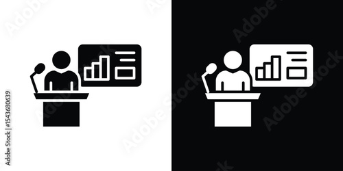 Presentation icon collection. line stroke icon. EPS 10
