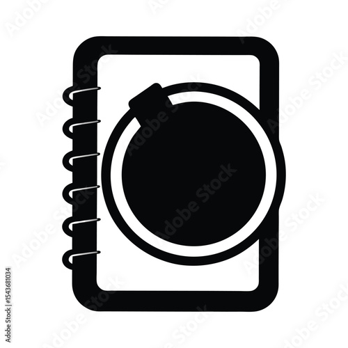 Notebook Icon on White Background – Vector Illustration for Education, Writing, and Office Concepts
