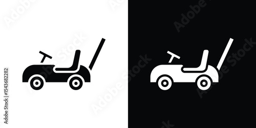 Pushing car icon collection. line stroke icon. EPS 10