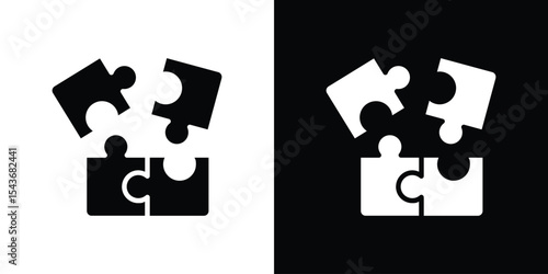 Puzzle icon collection. line stroke icon. EPS 10