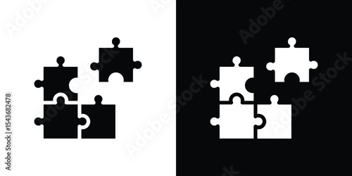 Puzzle piece icon collection. line stroke icon. EPS 10