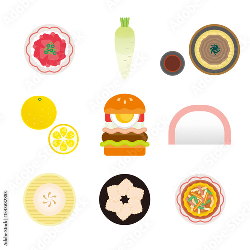 神奈川グルメのイラストセット2