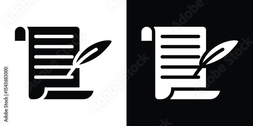 Quill icon collection. line stroke icon. EPS 10