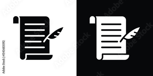 Quill icon collection. line stroke icon. EPS 10