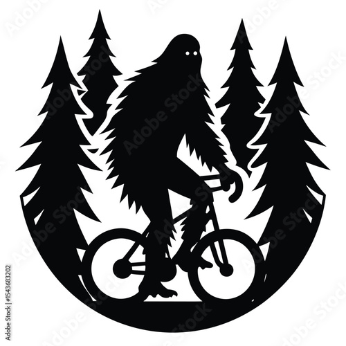 vintage style bigfoot silhouette with retro color scheme