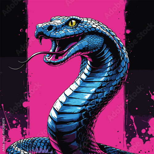 Detailed and realistic vector image of a venomous snake 