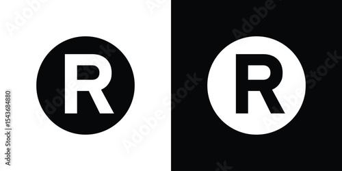 Registered icon collection. line stroke icon. EPS 10