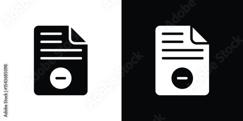 Remove file icon collection. line stroke icon. EPS 10