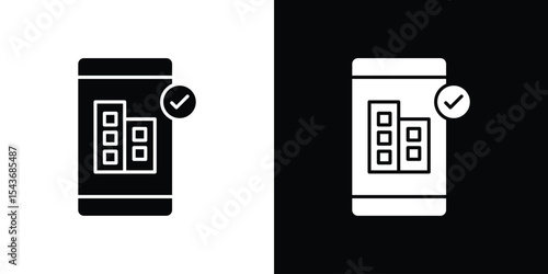 Reservation smartphone icon collection. line stroke icon. EPS 10