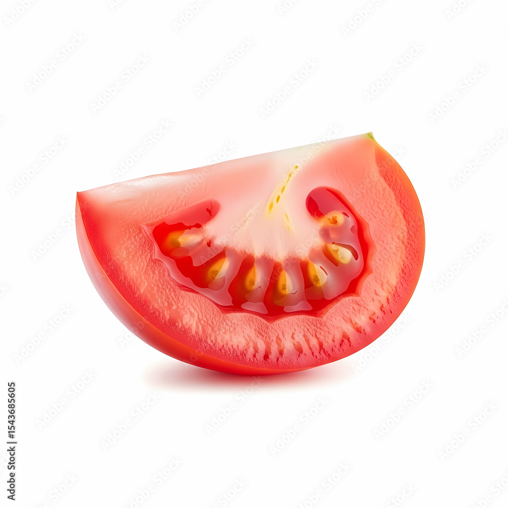 Closeup red tomato slice Closeup red tomato slice