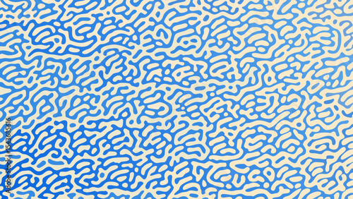 Schilderij op canvas Aqueous pattern with blue meandering shapes creating an organic network across a