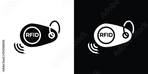 RFID key tag icon collection. line stroke icon. EPS 10