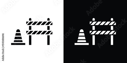 Roadblock icon collection. line stroke icon. EPS 10