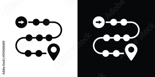 Roadmap icon collection. line stroke icon. EPS 10